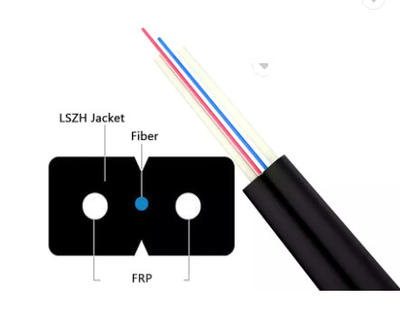 núcleos lisos do cabo pendente GJXFH 1/2/4/6 de 2*0.5mm FRP FTTH