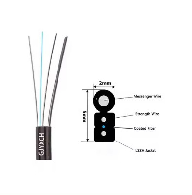Cable de queda de fibra óptica FTTH auto-sustentável GJYXCH 1/2 núcleos Indoor Outdoor
