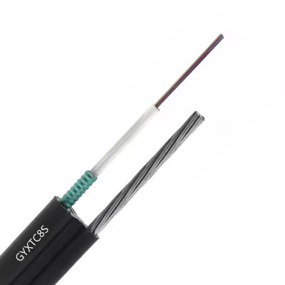 Cable aéreo de fibra óptica 2 4 6 8 10 12 Core Banda de aço autoportante Gyxtc8s Cable