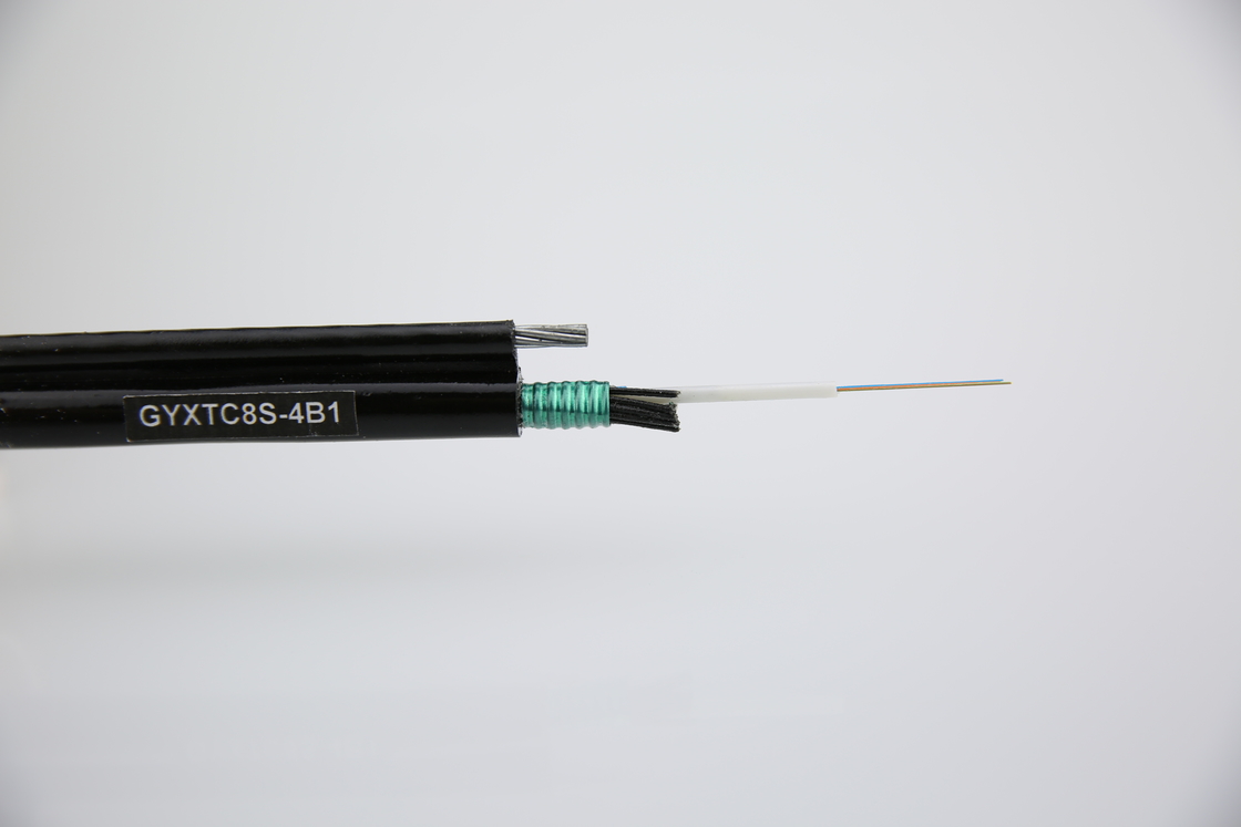 Cable aéreo de fibra óptica 2 4 6 8 10 12 Core Banda de aço autoportante Gyxtc8s Cable