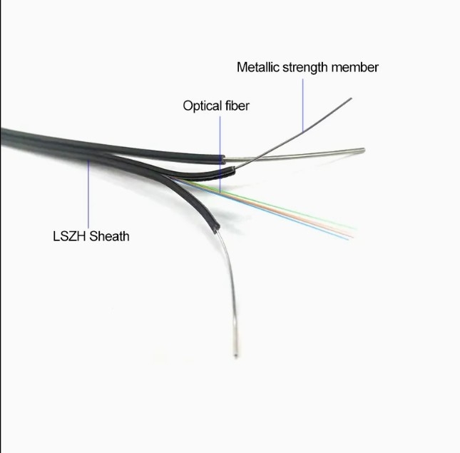 Cable de queda FTTH auto-sustentável de forma de arco com 4 núcleos para comunicação telefônica