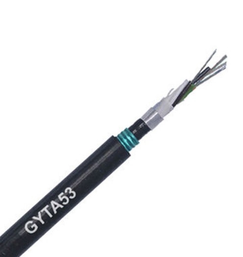 Cabo óptico PE de bainha enterrado diretamente GYTA53 12,2-19,7 mm de diâmetro para os requisitos do cliente