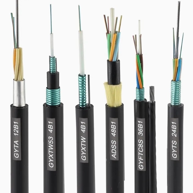 Tela de fibra de tubo solto PBT de alta durabilidade GYTA53 com design de enterro e material blindado de liga de alumínio