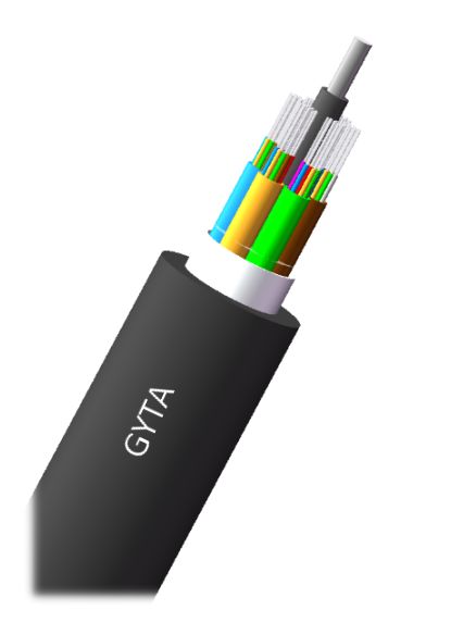 2-144 núcleos GYTA fita de alumínio enxertado blindado cabo óptico