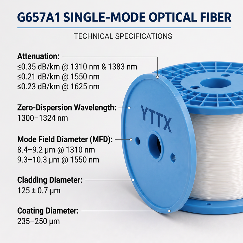 FPV Fibra SM fibra G657A1 50/60KM Tensile 60-70N Ultra-baixa perda atu