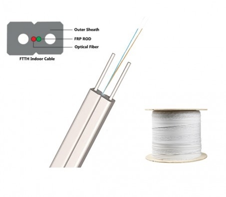 Cable FTTH mono-modo indoor drop 1-12 Core para conexão sem costura