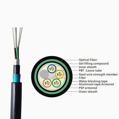 Cabo de fibra óptica enterrado direto GYTA53 com tubo solto PBT e perda de retorno ≥ 50dB para núcleos de desempenho superior de rede 2-144 núcleos